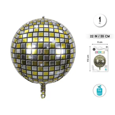 GLOBO FOIL ESFERA DISCO ORO 55CM  59546