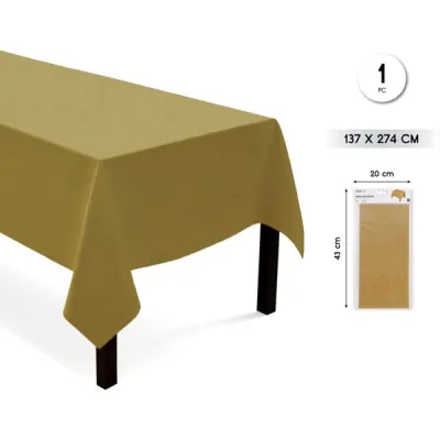 MANTEL ORO PLASTICO 137X274 59811