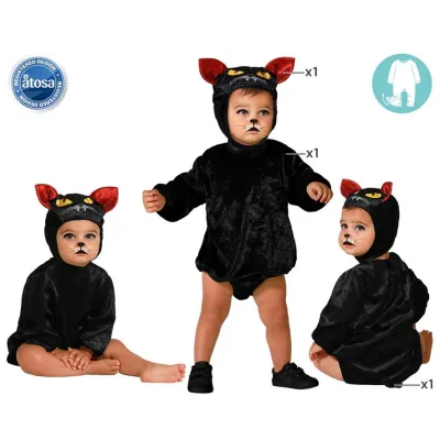 DISFRAZ BEBE GATO NEGRO T-6-12 77292
