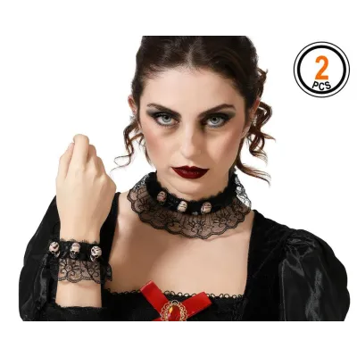 SET COLLAR CALAVERA NEGRO 74833
