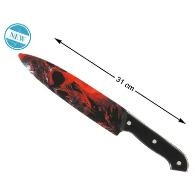 CUCHILLO CALAVERA ROJO 31CM 81318