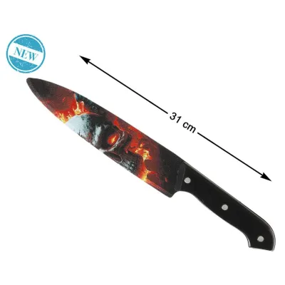 CUCHILLO CALAVERA ROJO 31CM 81319