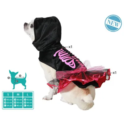 DISFRAZ PARA MASCOTA ESQUELETO ROSA  T-M 82006