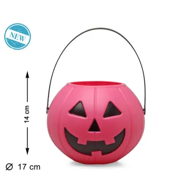 CUBO RECOGE CARAMELOS CALABAZA ROSA 82882