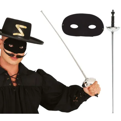 ANTIFAZ Y FLORETE ZORRO 63CM 16042