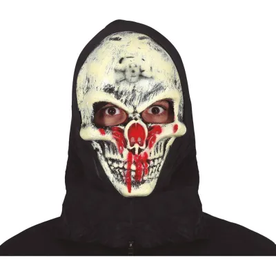 MASCARA CALAVERA CON CAPUCHA PVC 20033