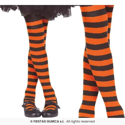 PANTYS NIÑA RAYAS NARANJA/NEGRO T-5-8 17221