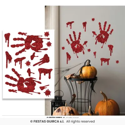 ADHESIVO MANO SANGRE 30X40 26870