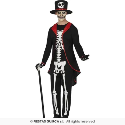 DISFRAZ ADULTO ESQUELETO ELEGANTE T-S 88936