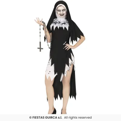 DISFRAZ ADULTO MONJA ASESINA T-S 88949