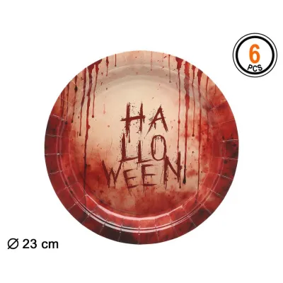 6 PLATOS SANGRE 23CM 79844