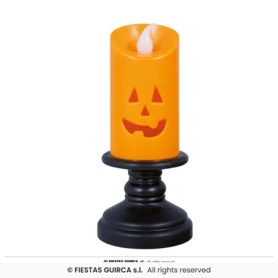 VELA NARANJA CON LUZ 12.5CM 24523