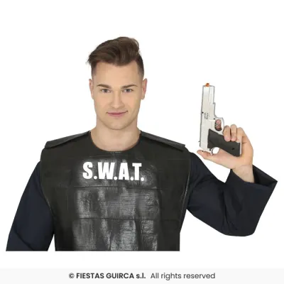 PISTOLA POLICIA PLATA 24 CM 18892