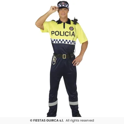 DISFRAZ ADULTO POLICIA T-S 88007
