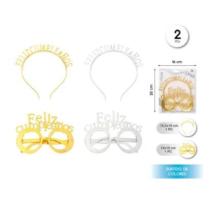 DIADEMA Y GAFAS FELIZ CUMPLEAÑOS 41231