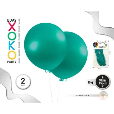 BOLSA 2 GLOBOS AZUL 45CM 55325
