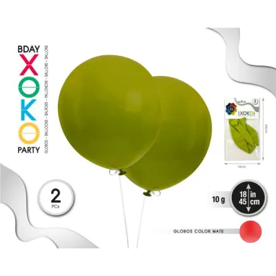 BOLSA 2 GLOBOS VERDE 45CM 55328