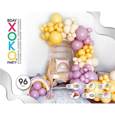 SET 96 GLOBOS LILA Y AMARILLO 57960