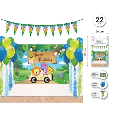 SET DECORACION POSTER ANIMALES 20 PIEZAS 59109