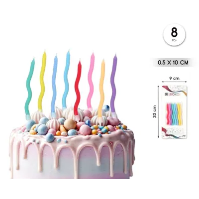 8 VELA ONDULADA 10CM 59303
