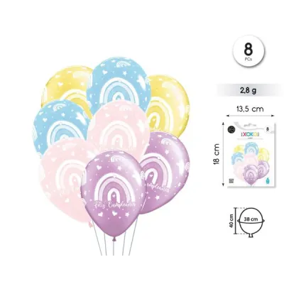 8 GLOBO FILIZ CUMPLE PASTEL 91814