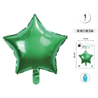GLOBO FOIL ESTRELLA VERDE 45CM 92116