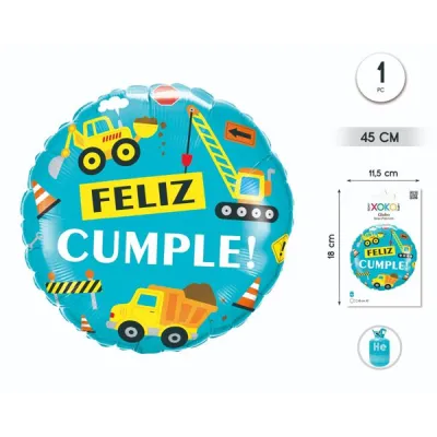 GLOBO FOIL FELIZ CUMPLE 45CM 93410