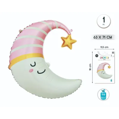 GLOBO FOIL LUNA ROSA  63X71 93525