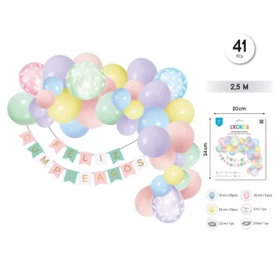 KIT GLOBOS Y BANNER FELIZ CUMPLE 40 PIEZAS 94364