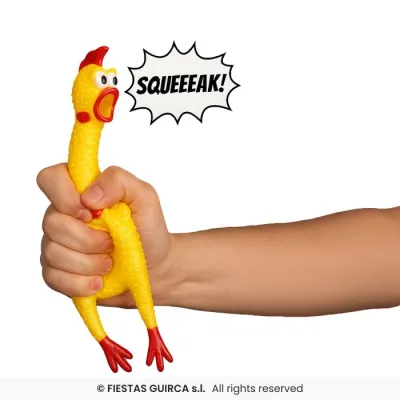 POLLO GOMA CON SONIDO 38CM 16994