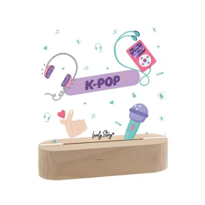 LAMPARA MADERA ROTULADOR PERSONAL. K-POP LB2621-02
