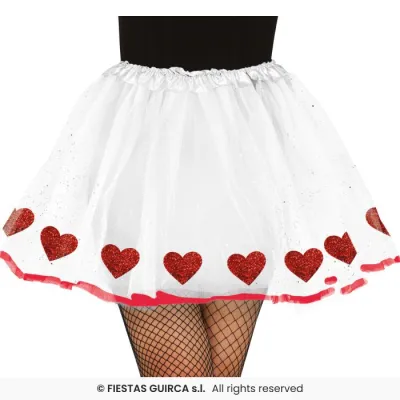 TUTU ADULTO CORAZONES 40 CM. 27328