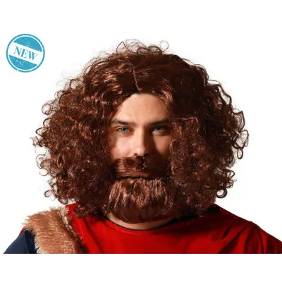 PELUCA RIZADA CASTAÑA HOMBRE 82054