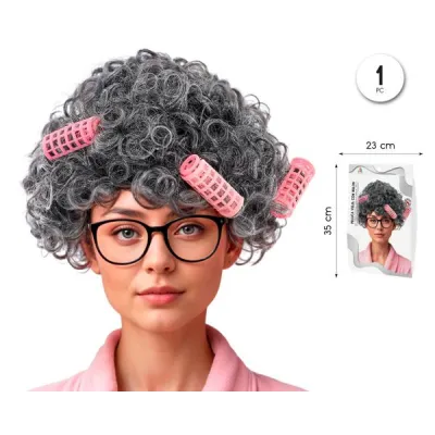 PELUCA ANCIANA RULOS 72553