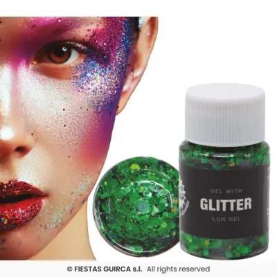 GEL PURPURINA VERDE 15008