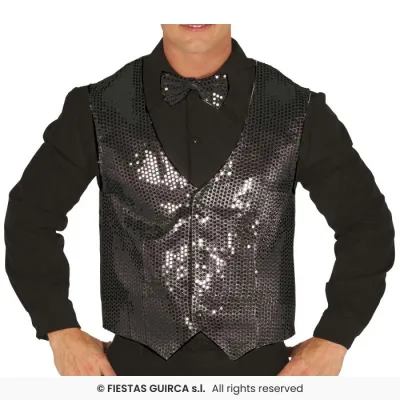 CHALECO ADULTO NEGRO LENTEJUELAS 17351