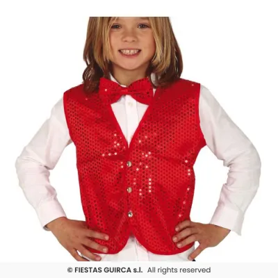 CHALECO INFANTIL ROJO LENTEJUELAS 17421