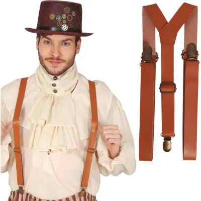 TIRANTES MARRON CUERO ARTIFICIAL 18872