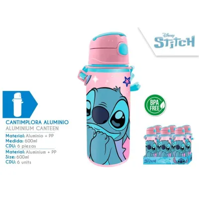 BOTELLA ALUMINIO STITCH 600ML ST00131