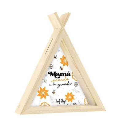 HUCHA TIPI MADERA MAMA SOÑANDO HUT2602BL
