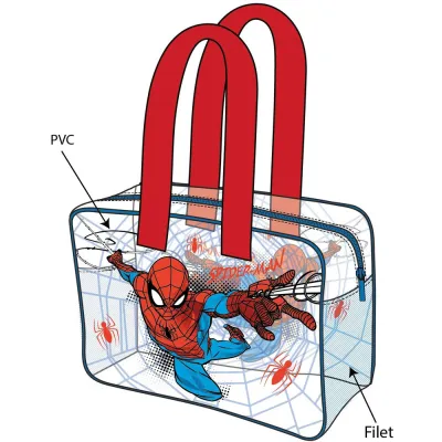 BOLSA PLAYA SPIDERMAN TRANSPARENTE 50X40 91389