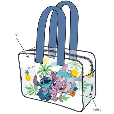BOLSA PLAYA STITCH TRANSPARENTE 50X40 91401