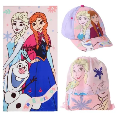 SET TOALLA GORRA  MOCHILA CUERDA FROZEN 2200010829