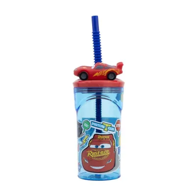 VASO 3D CON PAJITA CARS 1566
