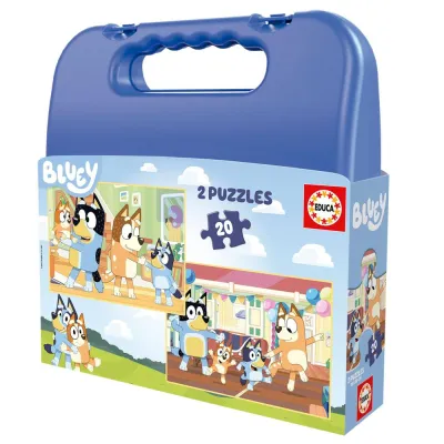 PUZZLE MALETA 2X20 BLUEY 20348