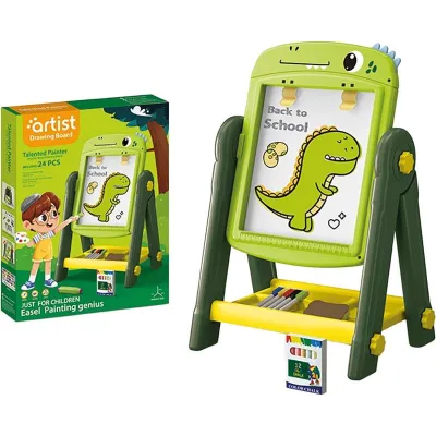 PIZARRA DE PIE DINO DOBLE CARA 49CM 25783