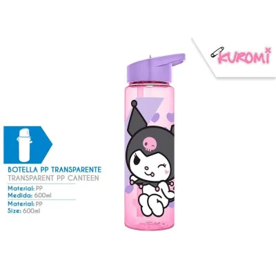BOTELLA PAJITA KUROMI 600ML KU00052