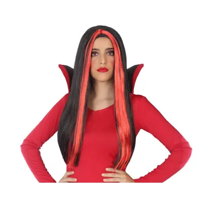 PELUCA LISA VAMPIRESA ROJO 60CM 80176