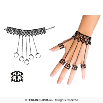 PULSERA CON ANILLOS GOTICA 29611