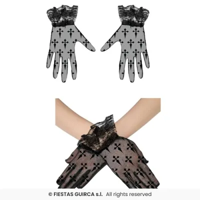 GUANTES CALADO CRUZ NEGRO 22CM 29635